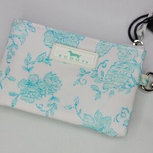 Scout White and Blue Floral Wristlet
